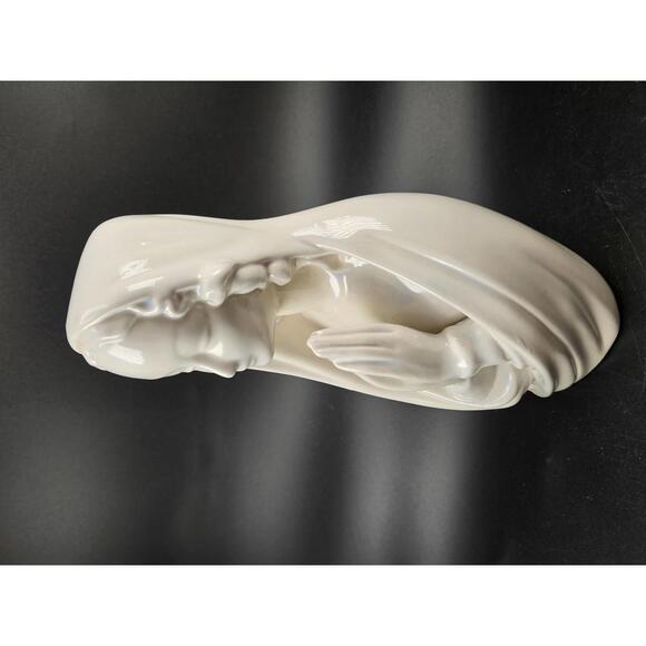 Vintage 1995 Ceramic Madonna Praying Figurine Mid Century Modern 10In Tall - Picture 8 of 13